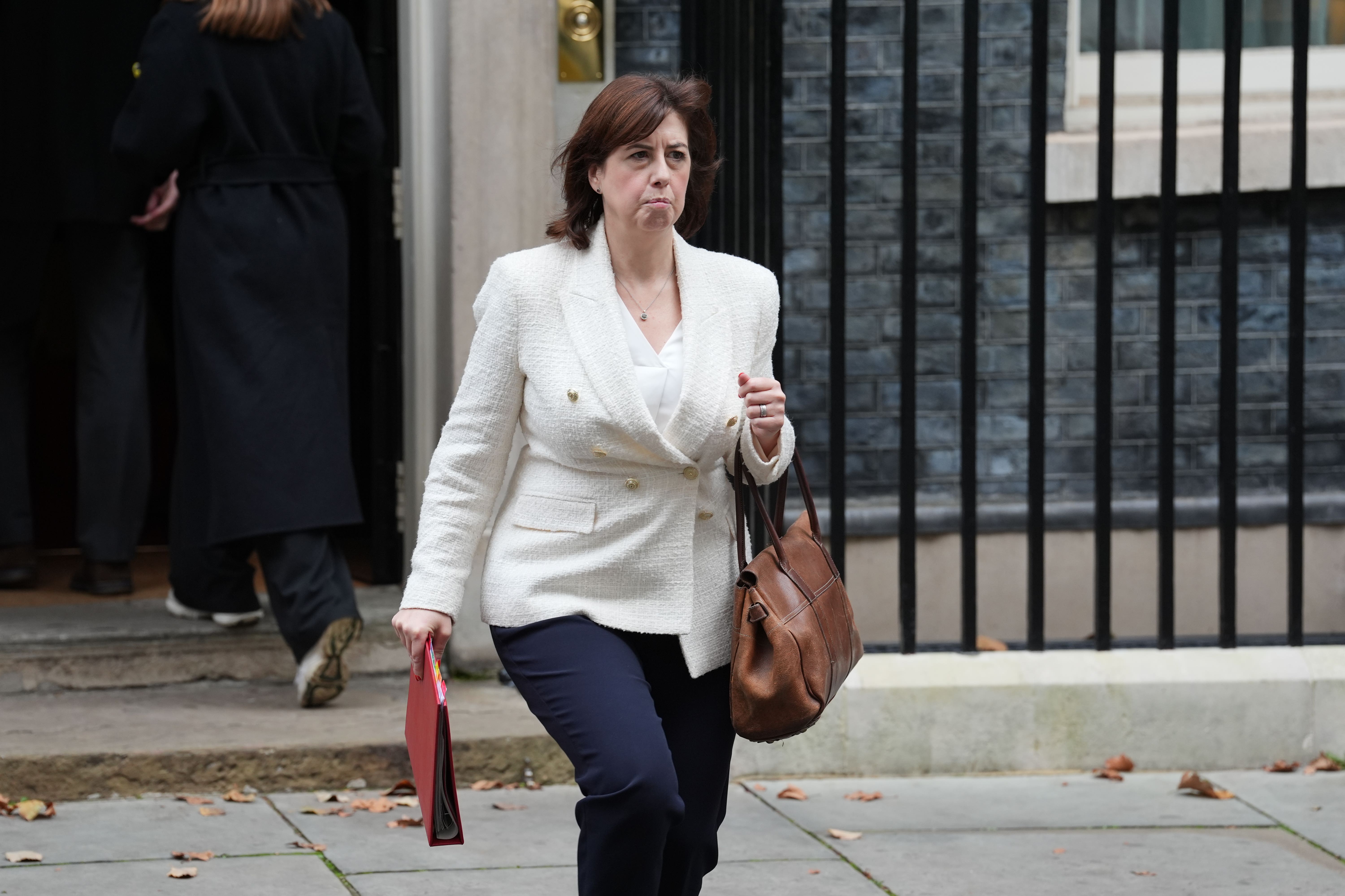 Leader of the House of Commons Lucy Powell leaves 10 Downing Street, London, following a Cabinet meeting (Lucy North/PA)