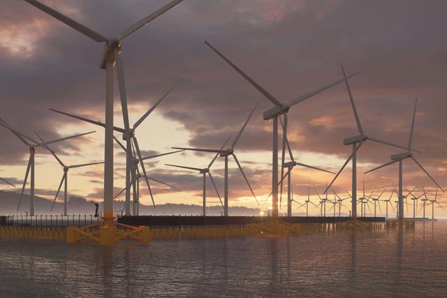 New floating wind turbines will create thousands of jobs the Government pledged (Alamy/PA)