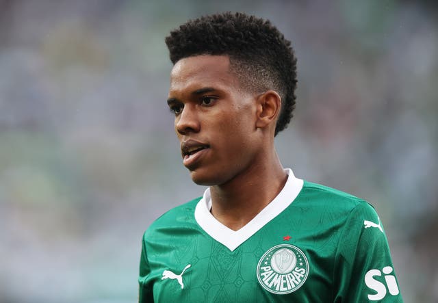 <p>Estevao of SE Palmeiras looks on during the FIFA Club World Cup 2025</p>