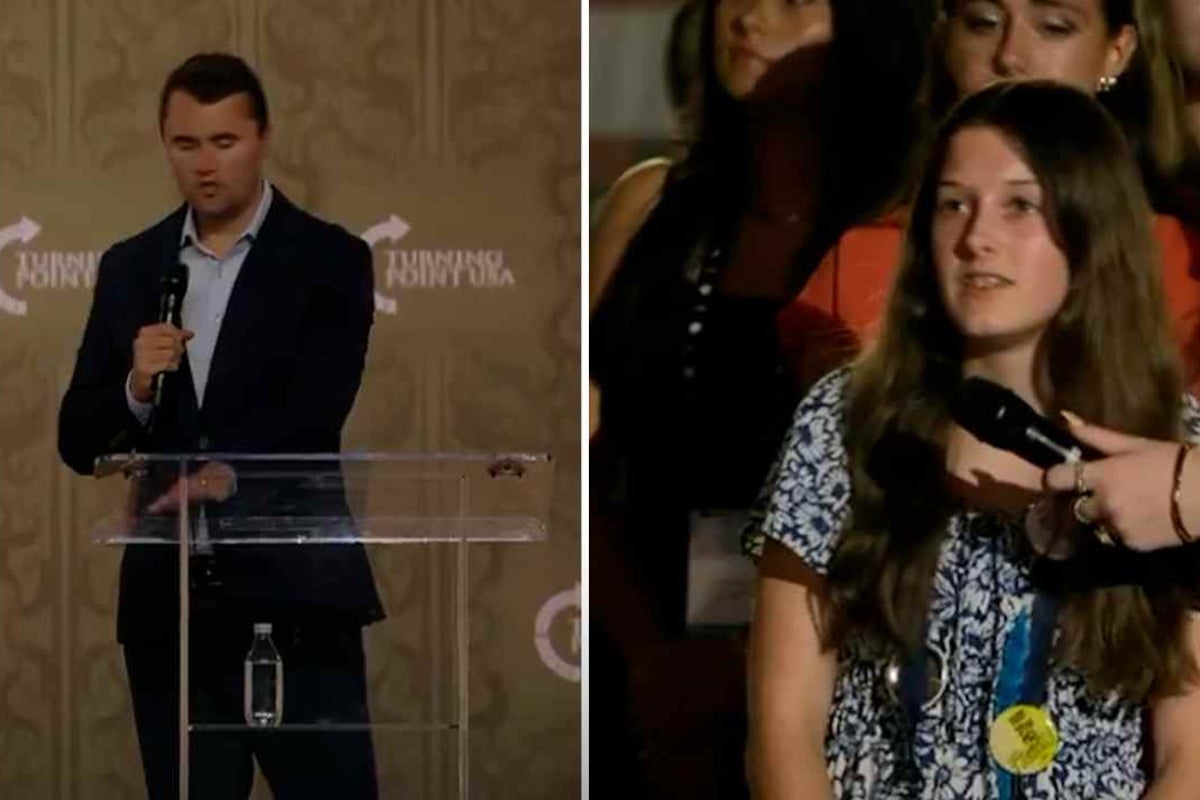 Charlie Kirk tells 14-year-old girl the main reason women should go to college is to find a husband