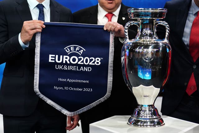 <p>The UK and Ireland will co-host Euro 2028 (Mike Egerton/PA)</p>