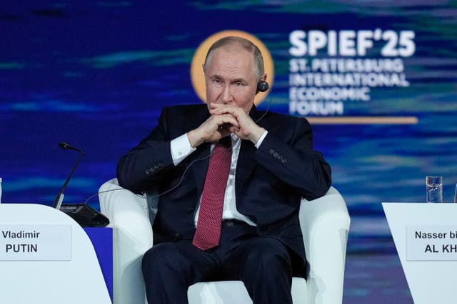 <p>Vladimir Putin has declared that ‘all of Ukraine is ours’ in one of his most hardline comments on the country since Donald Trump took power</p>