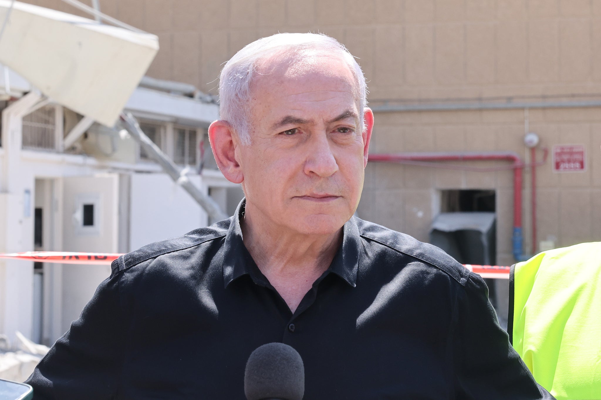 <p>Israeli Prime Minister Benjamin Netanyahu visits the Soroka hospital complex, after it was hit by a missile fired from Iran</p>