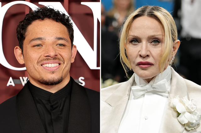 <p>'Hamilton' star Anthony Ramos (left) claimed Madonna sat on her iPad throughout the entire Broadway show </p>