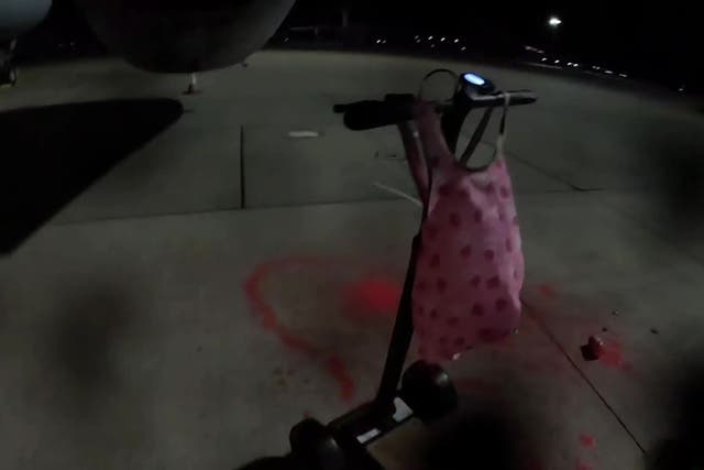 <p>Palestine Action previously published video footage of an incident inside RAF Brize Norton (Palestine Action via PA)</p>