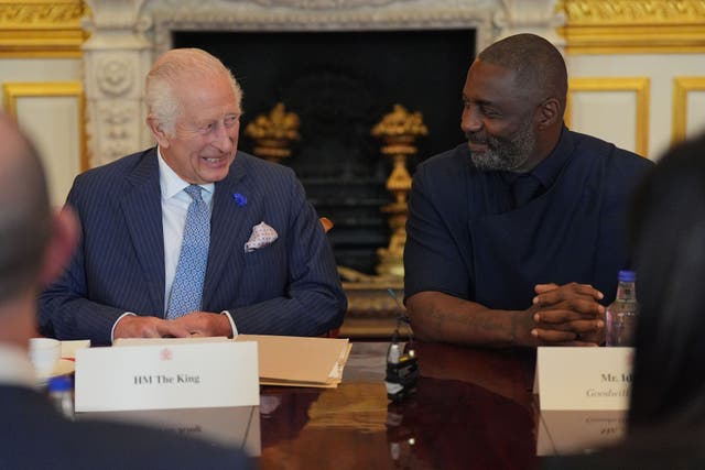 Charles and Idris Elba attending an event for The King’s Trust (Yui Mok/PA)