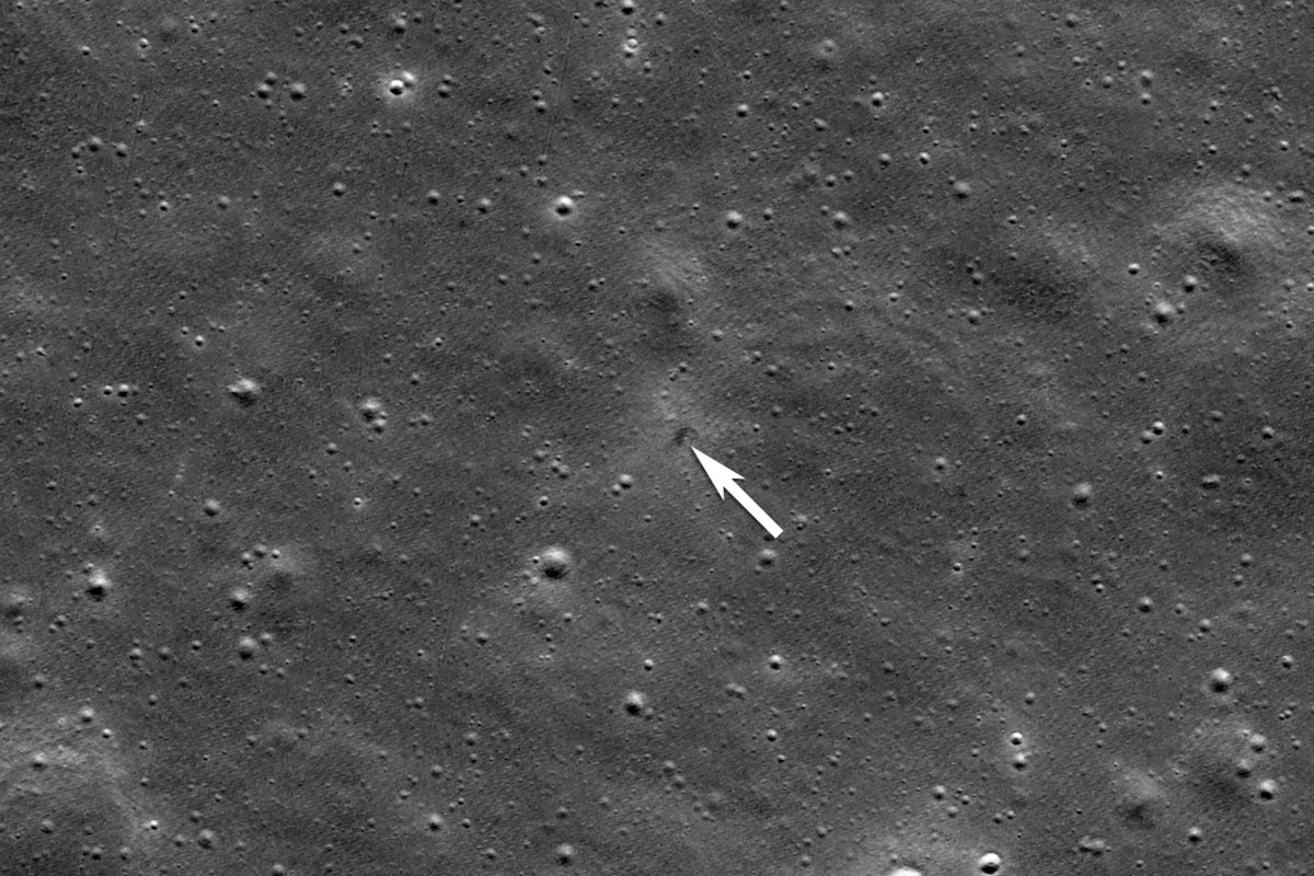 NASA spacecraft around the moon photographs the crash site of a Japanese company's lunar lander