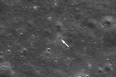NASA spacecraft around the moon photographs the crash site of a Japanese company's lunar lander