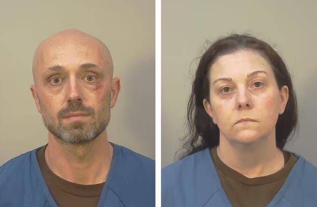 <p>Paul Van Duyne (left) is accused of attempting to poison two of his ex-girlfriends alongside Andrea Whitaker (right)</p>