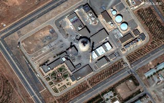 A satellite image shows the Arak nuclear facility in Iran