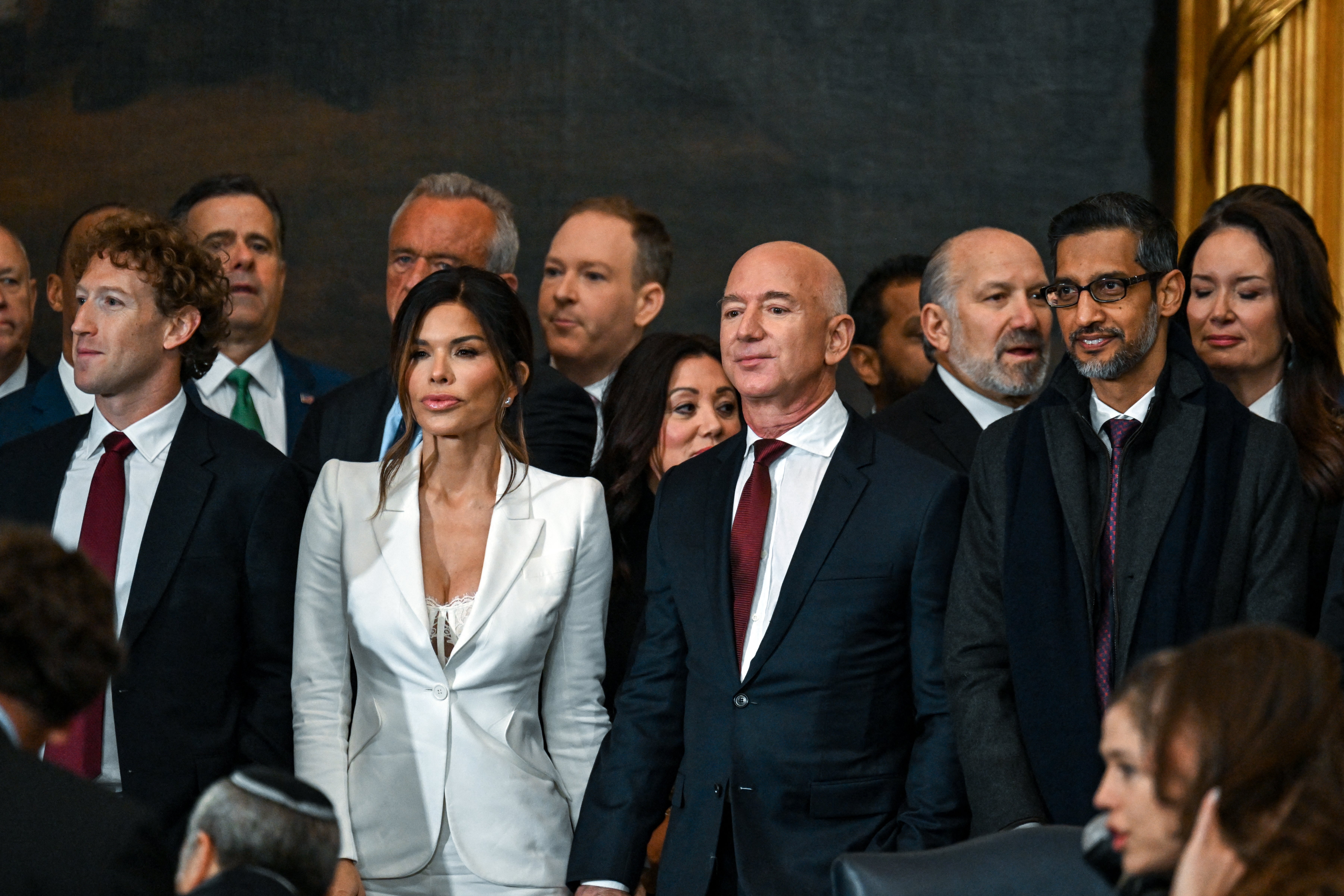 Lauren Sanchez and Jeff Bezos at the inauguration of Donald Trump