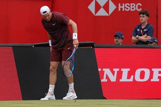 Jack Draper smashed his racket in anger as he lost to Jiri Lehecka
