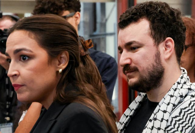 <p>New York congresswoman Alexandria Ocasio-Cortez joined Mahmoud Khalil on June 21 moments after his return to New York following three months in ICE detention</p>