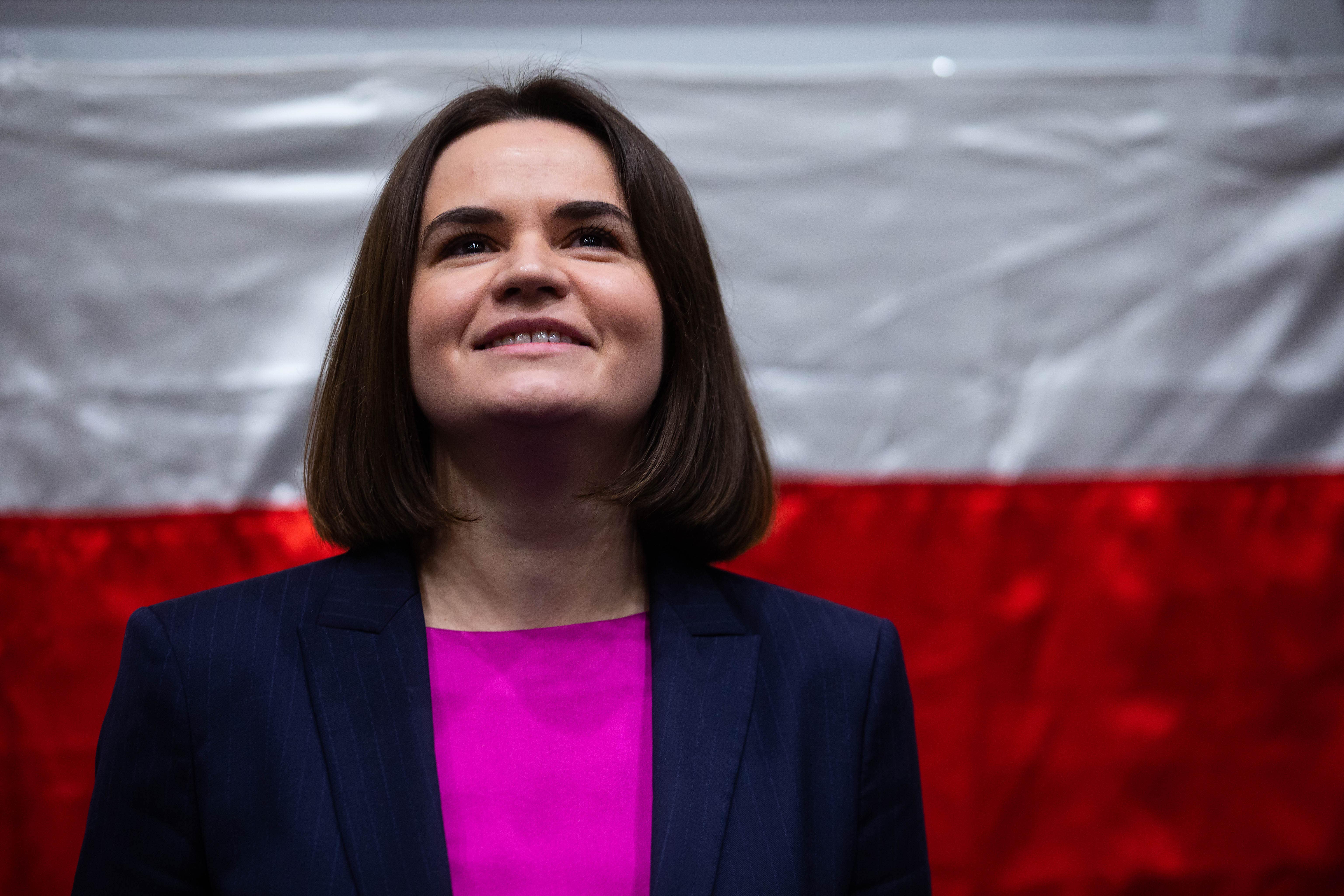 Belarusian opposition leader Sviatlana Tsikhanouskaya (David Parry/PA)