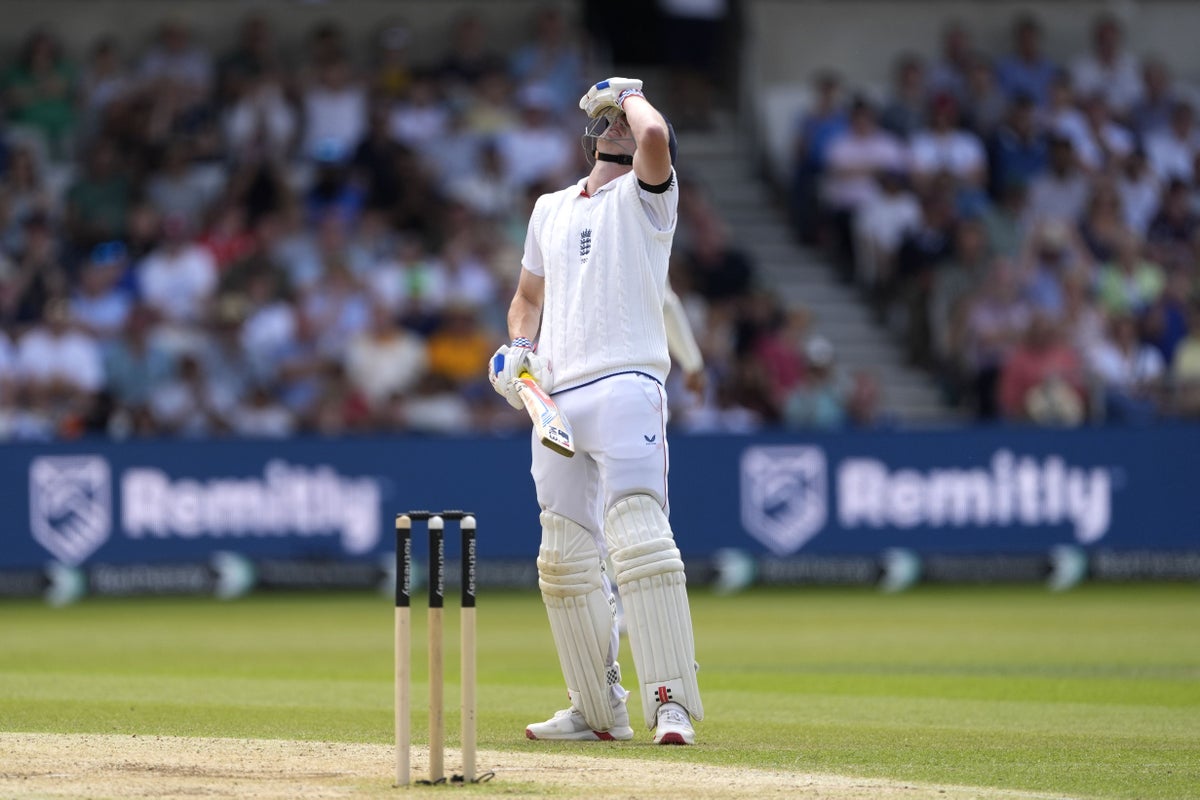 Harry Brook agonisingly short of century as England out just six behind