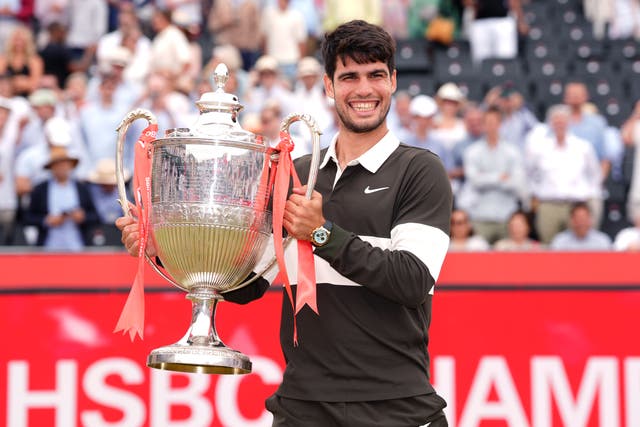 Carlos Alcaraz won his second title at Queen’s Club (Adam Davy/PA)