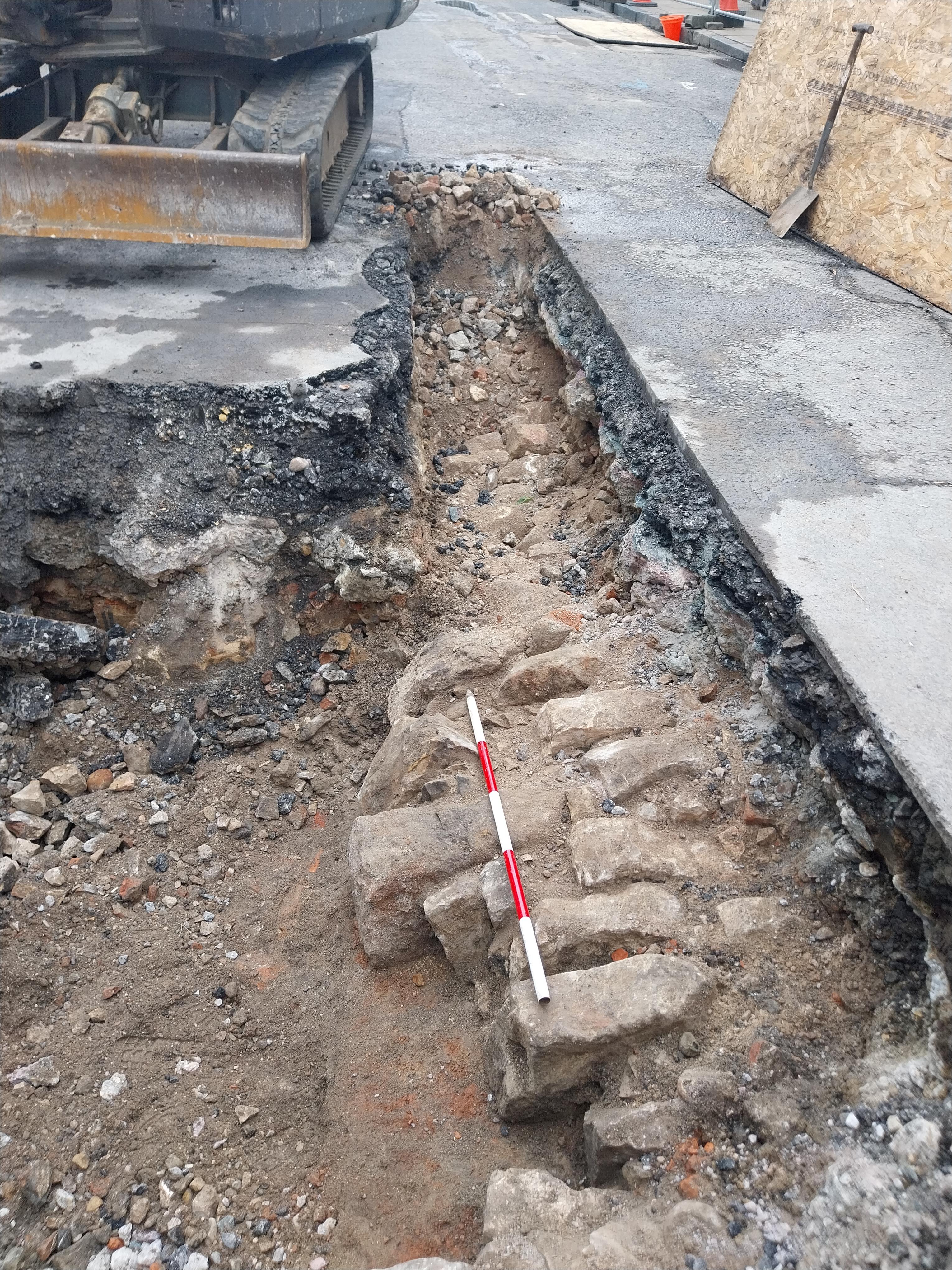 Emergency work to repair the road outside York’s Theatre Royal in central York ground to a halt, after remains of a 12th to13th century hospital were found beneath the surface.