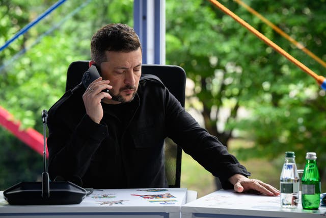 Ukrainian President Volodymyr Zelensky is expected to visit London on Monday ahead of a major Nato summit in the Netherlands (Leon Neal/PA)