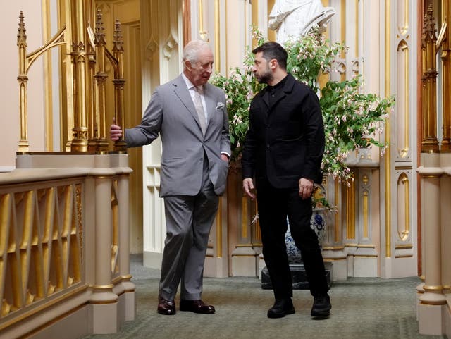 <p>Charles hosted Ukraine’s president Volodymyr Zelensky at Windsor Castle in June</p>