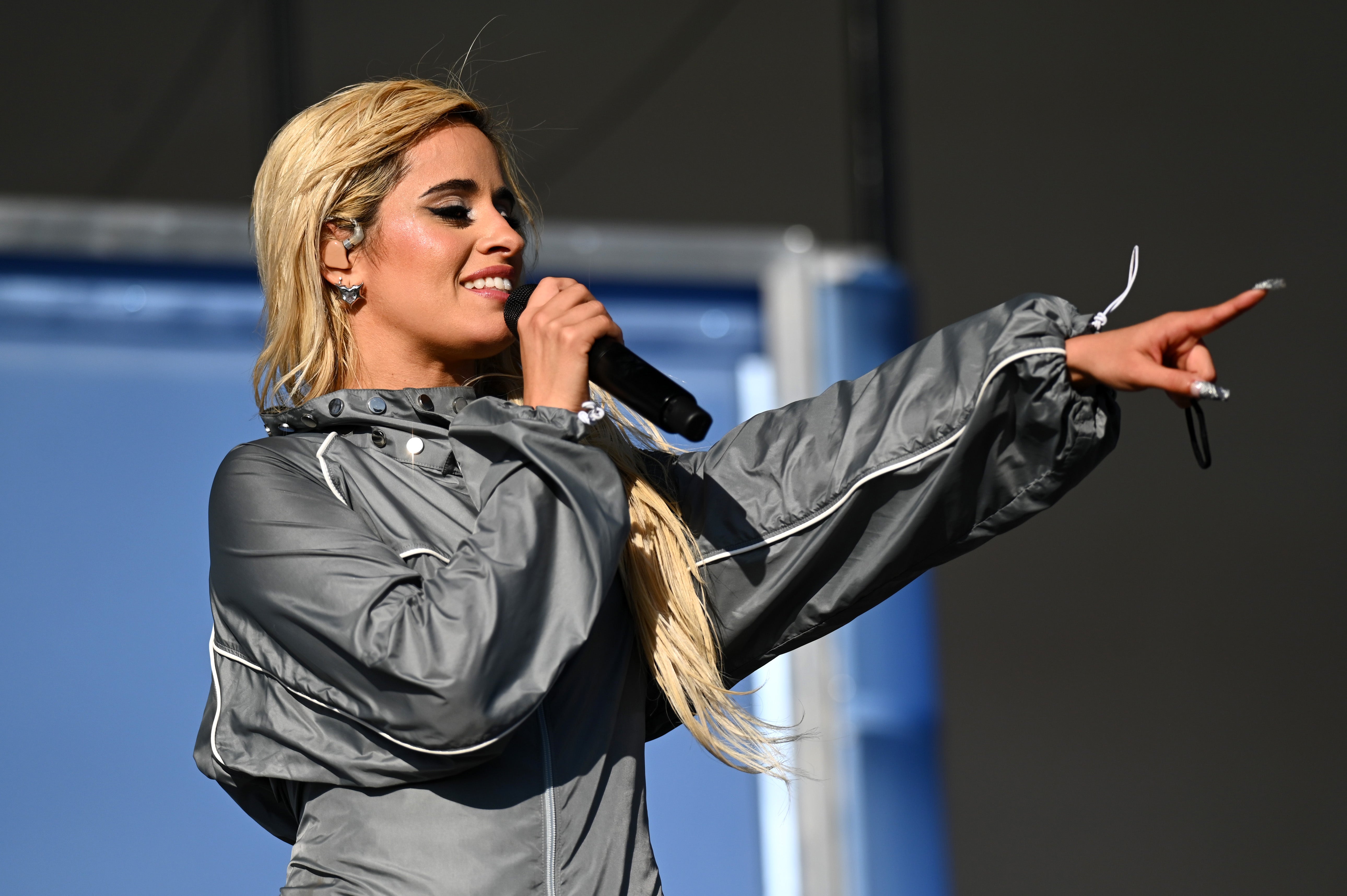 Camila Cabello performed at last year’s festival in a gunmetal grey waterproof jacket