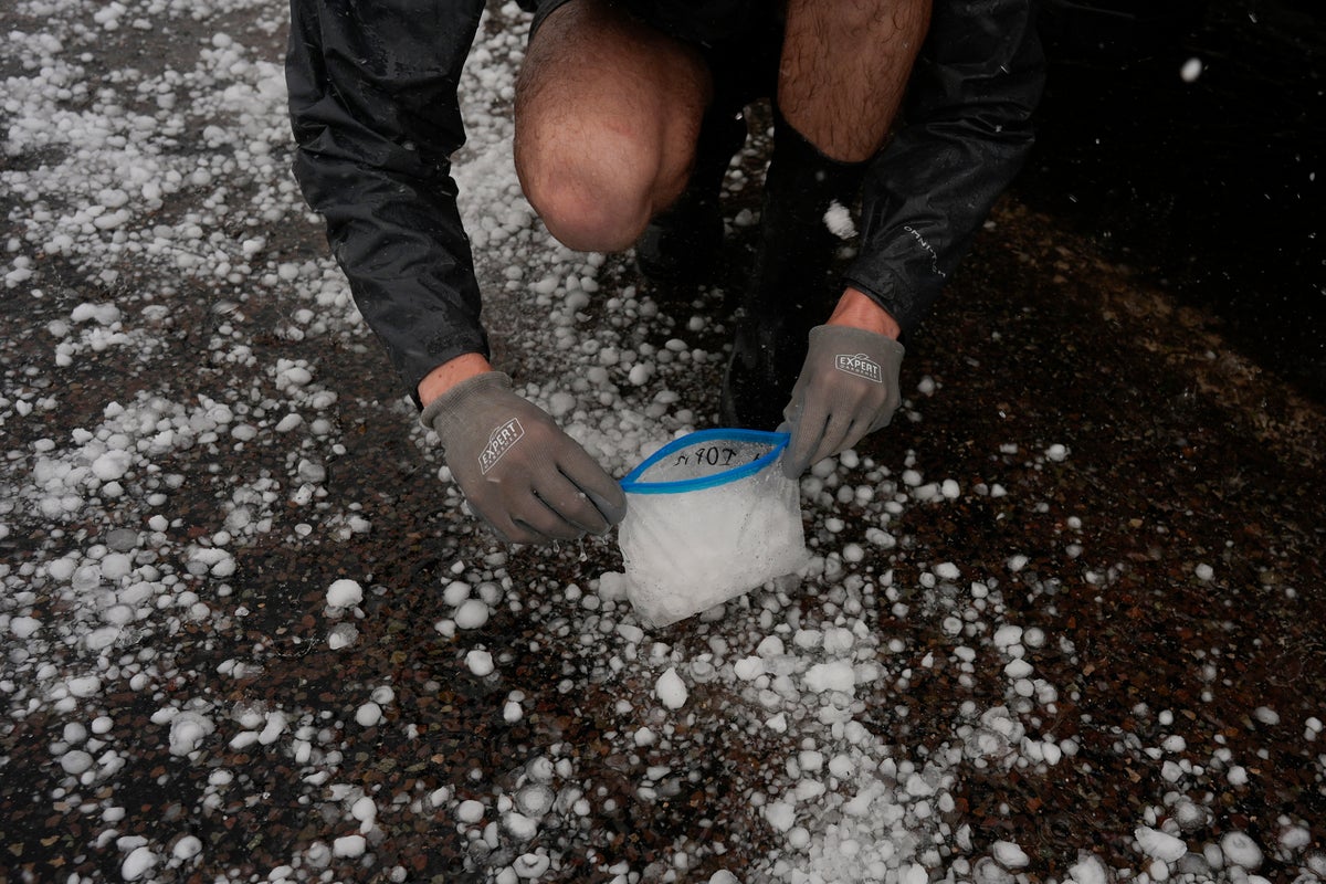 Crushing it. What do you do with 4,000 hailstones that you collect while chasing storms