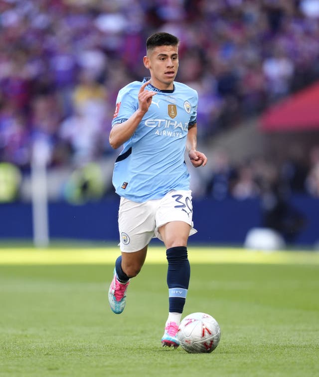 <p>Echeverri made his City debut in the FA Cup final</p>
