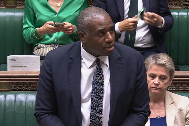 Foreign Secretary David Lammy issuing an update to MPs in the House of Commons on the Middle East (Parliament TV/PA)
