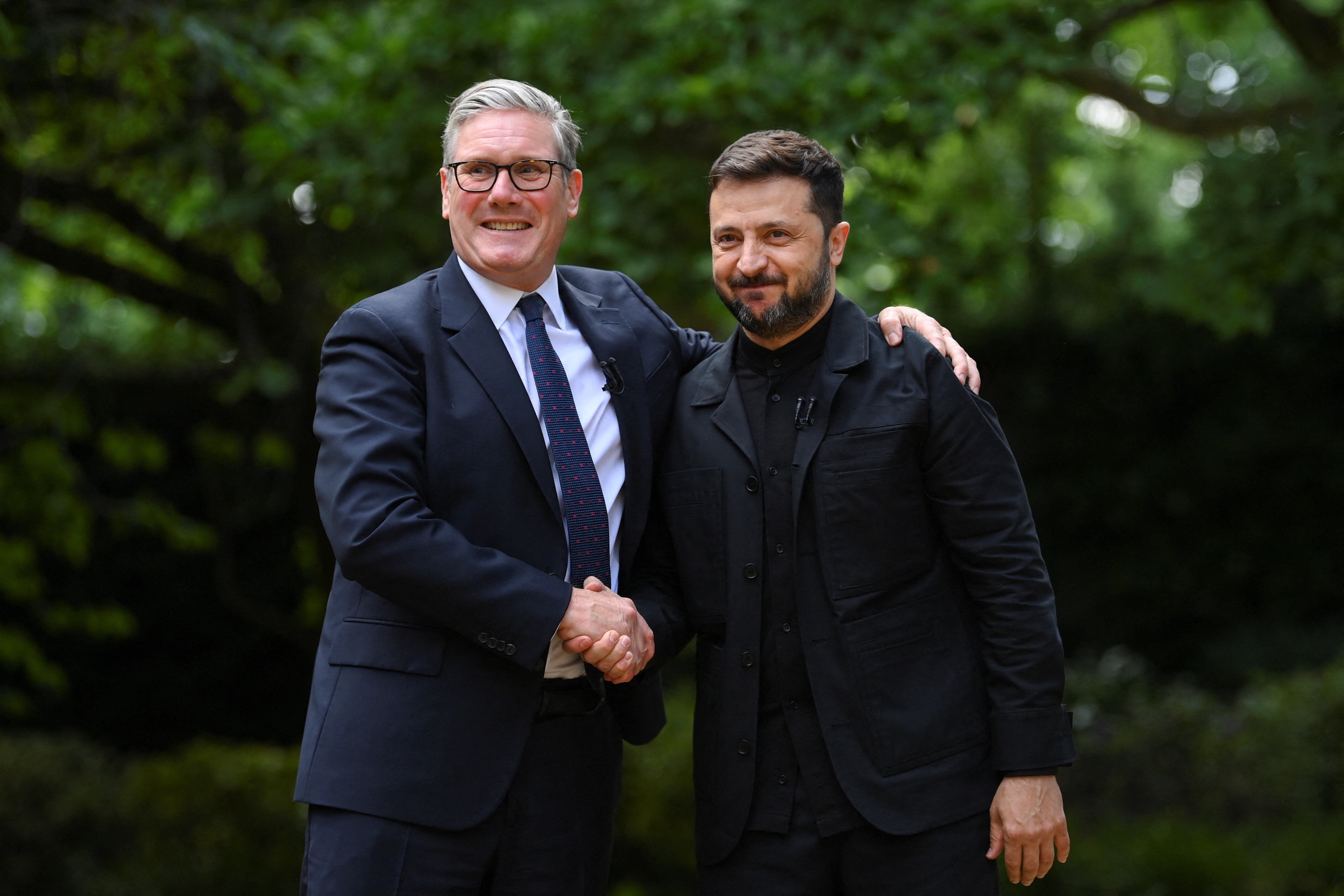 Prime Minister Sir Keir Starmer with Ukrainian President Volodymyr Zelensky during talks at 10 Downing Street, London