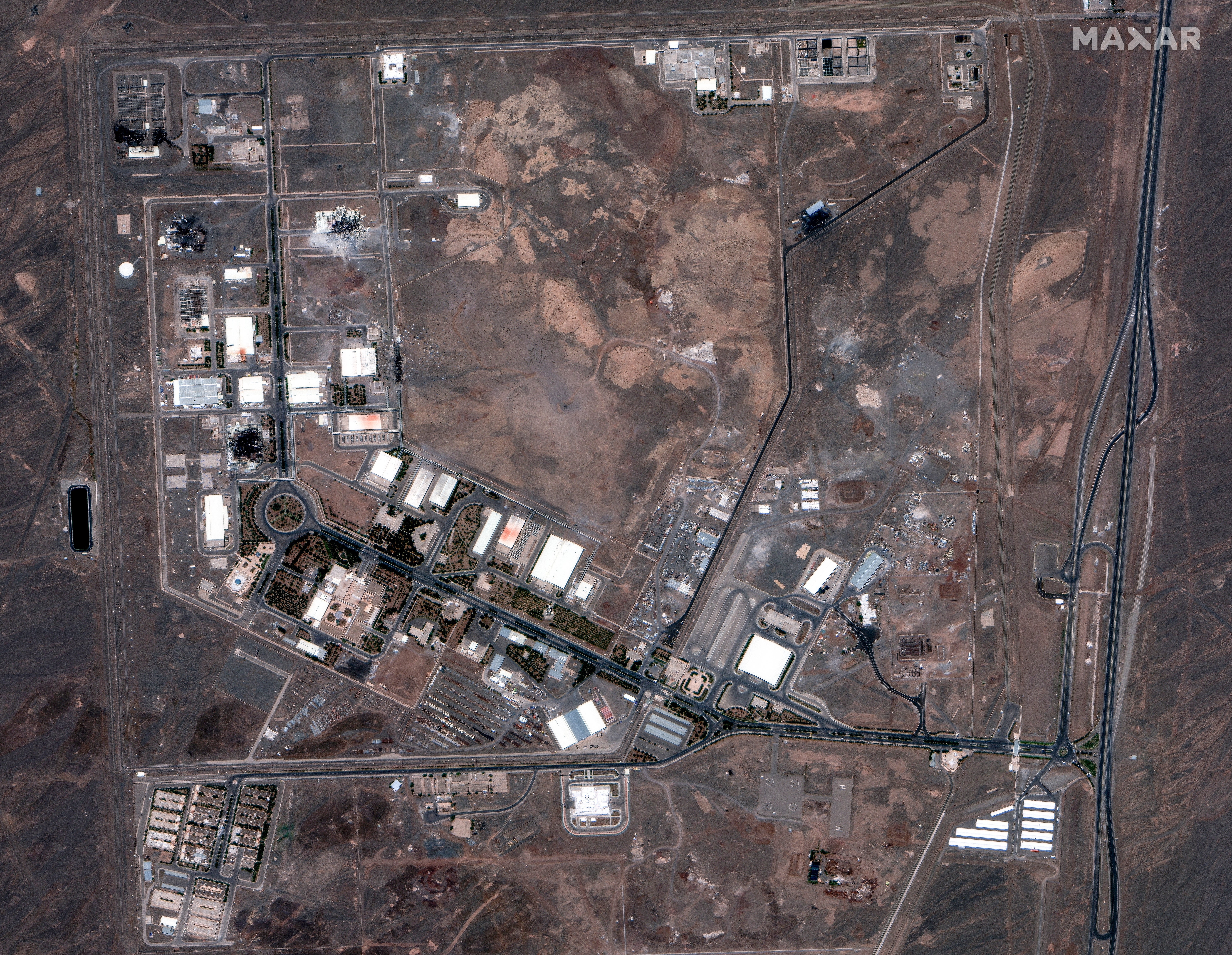 Satellite image shows the Natanz nuclear enrichment facility after the US attack on 22 June 2025