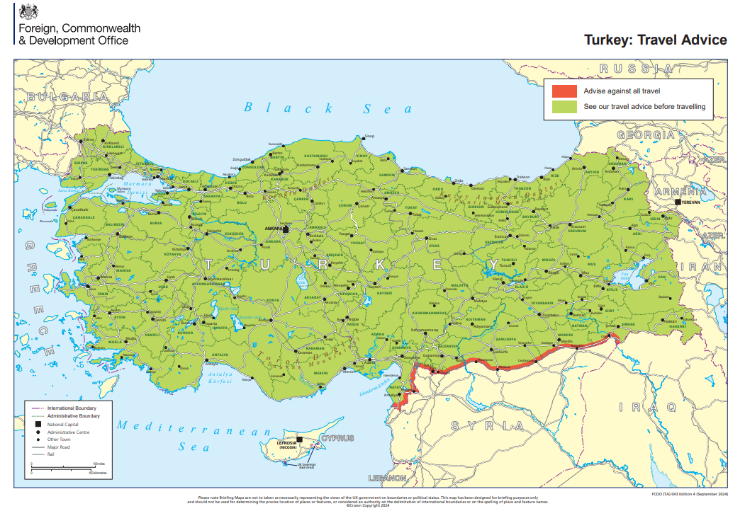 FCDO tips on trips in Türkiye