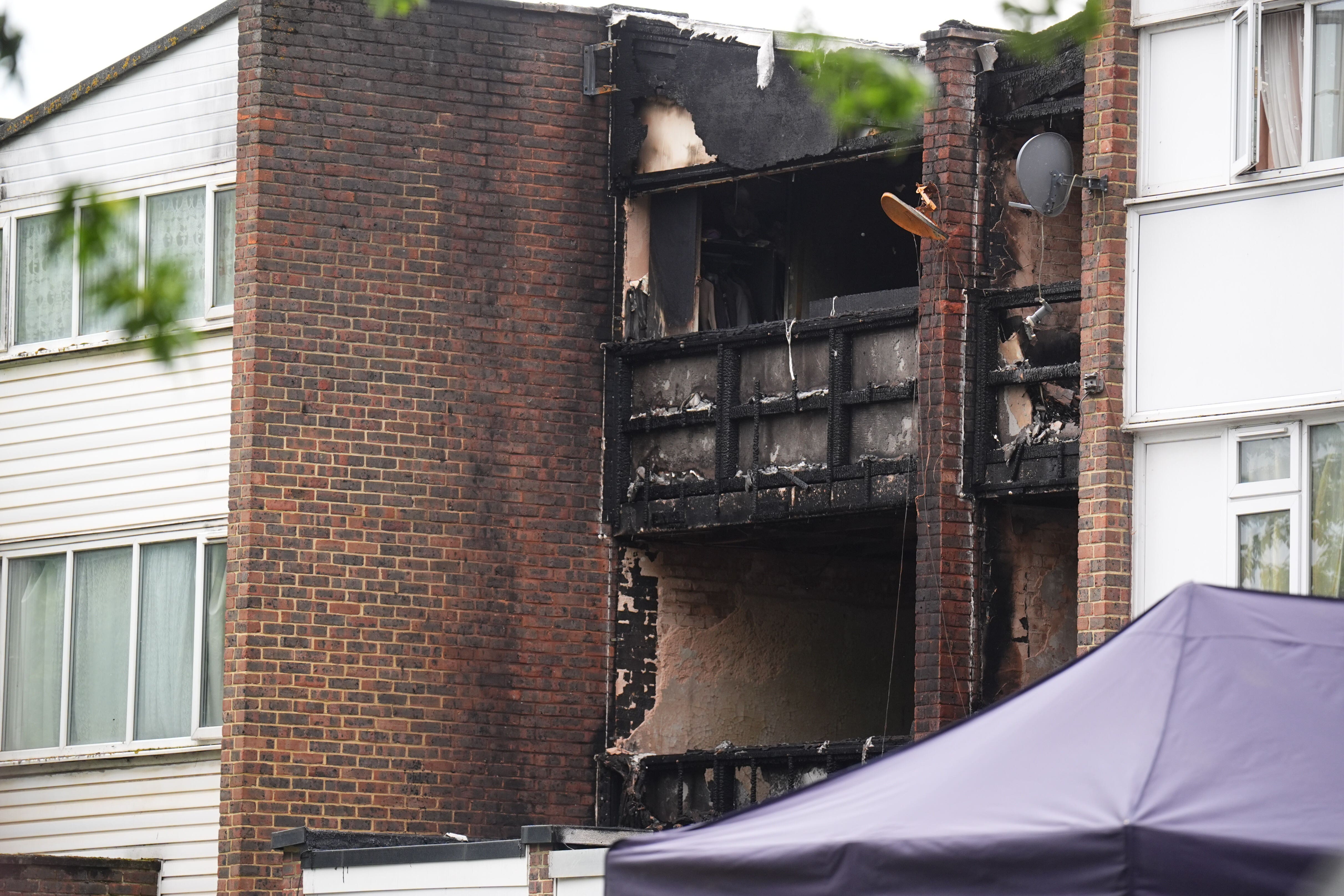 The house in Tillett Close suffered severe fire damage in the incident (James Manning/PA)