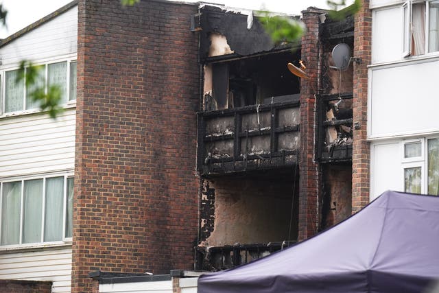 The house in Tillett Close suffered severe fire damage in the incident (James Manning/PA)