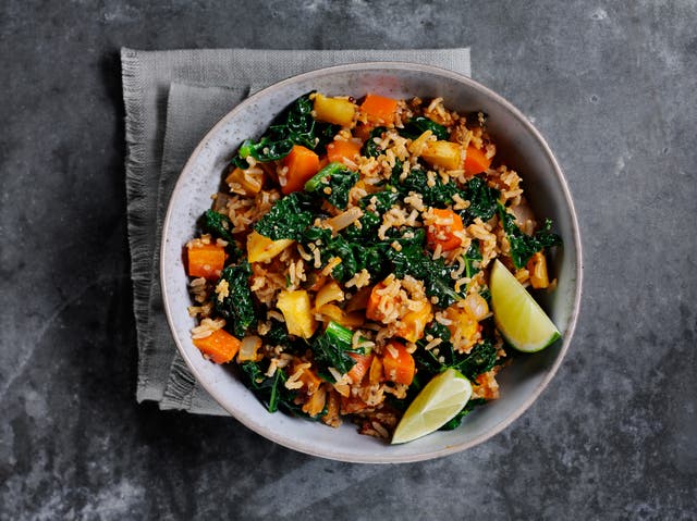 <p>This spiced pilaf is a great way to use up odds and ends of veg – try swapping in squash or sweet potato for an easy twist</p>