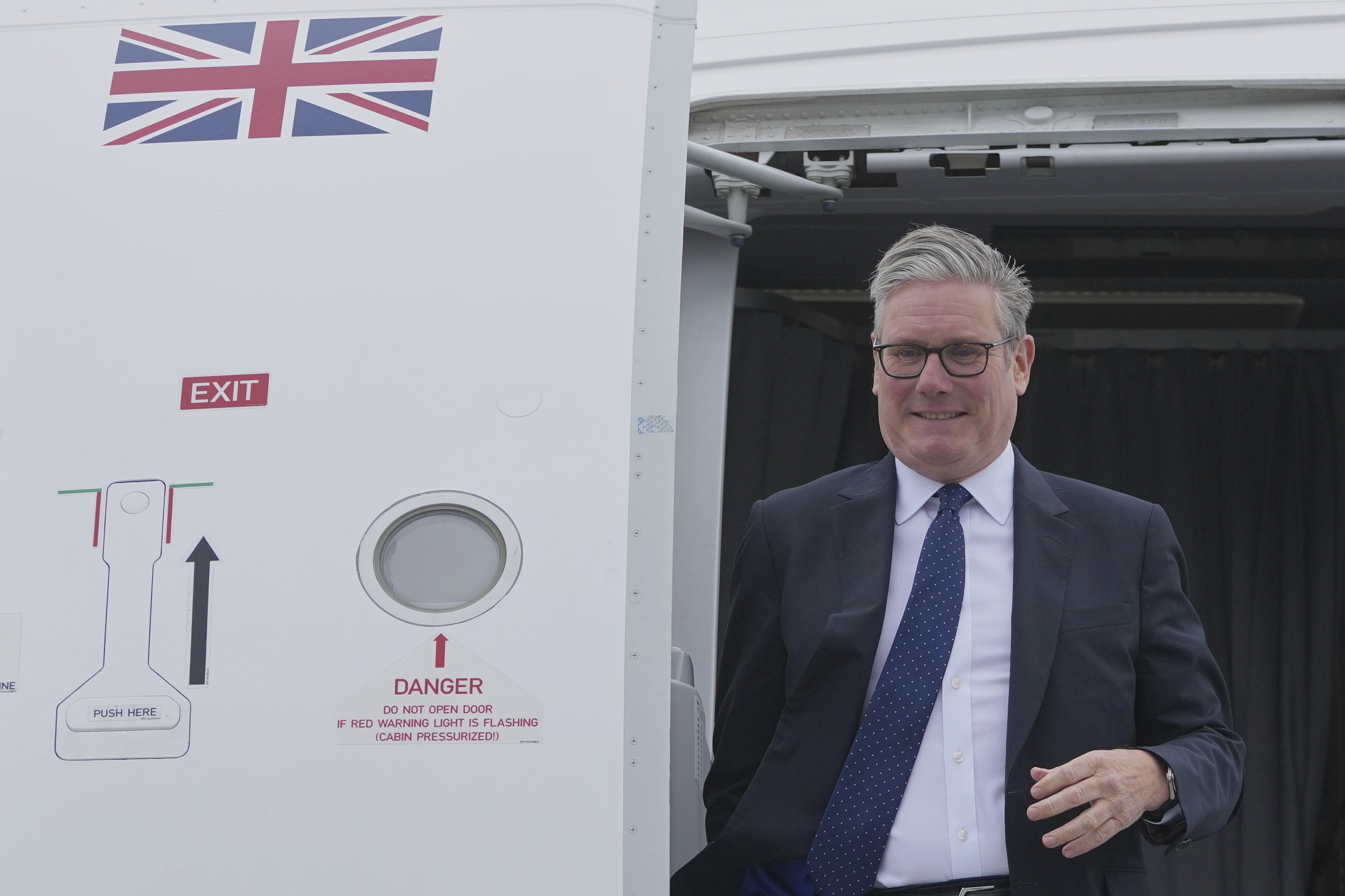 Starmer arrives at Amsterdam Schiphol airport ahead of attending the Nato summit at The Hague