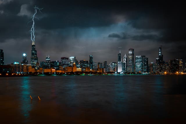 <p>Chicago is prone to violent spells of wind and rain during the summer months</p>