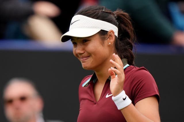 Emma Raducanu gets emotional after winning her match (Bradley Collyer/PA)