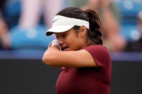 <p>Emma Raducanu fought back tears after clinching victory (Bradley Collyer/PA).</p>