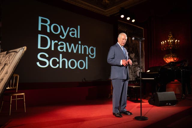 King Charles makes a speech during a reception to celebrate 25 years of the Royal Drawing School (James Manning/PA)