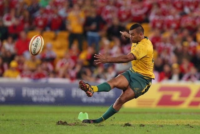 <p>Kurtley Beale slipped at an inopportune moment during the 2013 Lions tour</p>