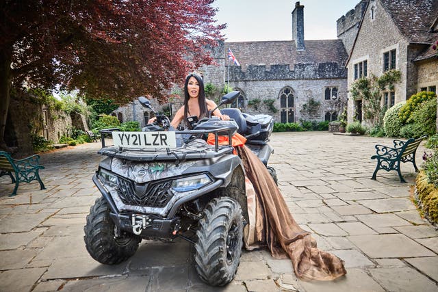 <p>Entrepreneur Dr Ann Kaplan Mulholland at her home at Lympne Castle, a grade I-listed medieval manor in Kent, dating back to the 12th century</p>