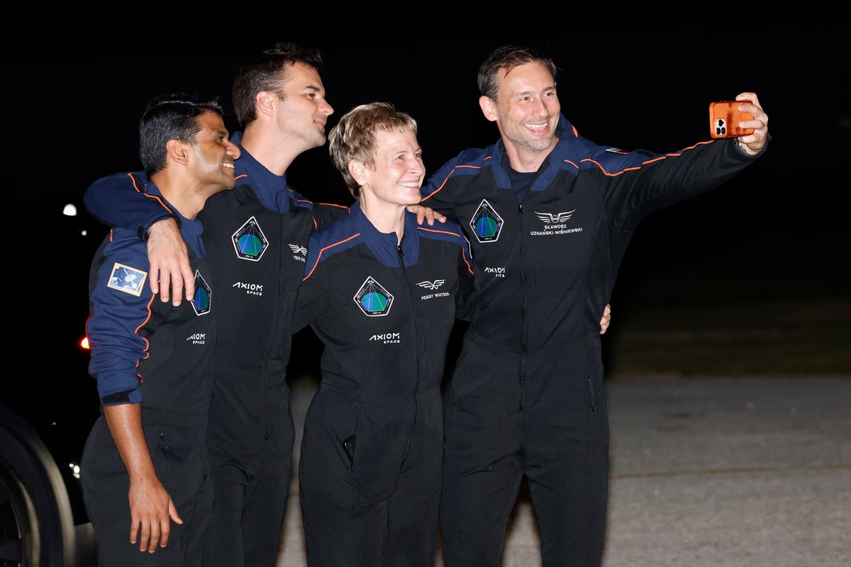 Astronauts from India, Poland and Hungary blast off on a privately funded trip to the space station