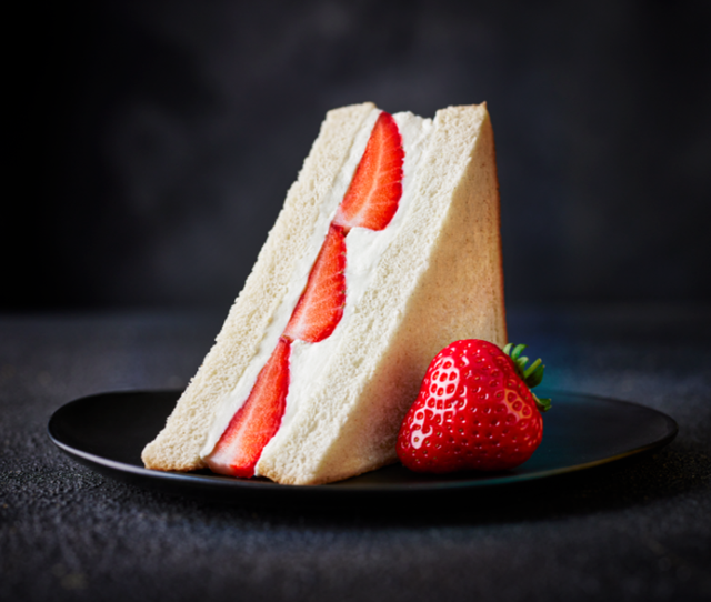 <p>The new M&S Red Diamond Strawberries & Creme Sandwich</p>