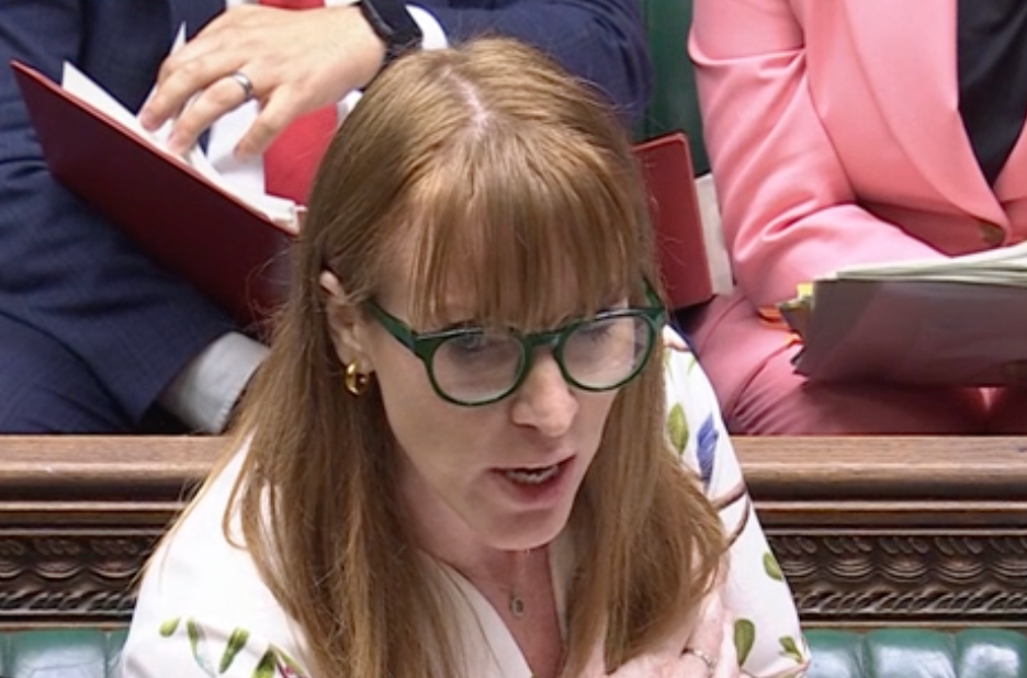 Angela Rayner stood in the PMQ