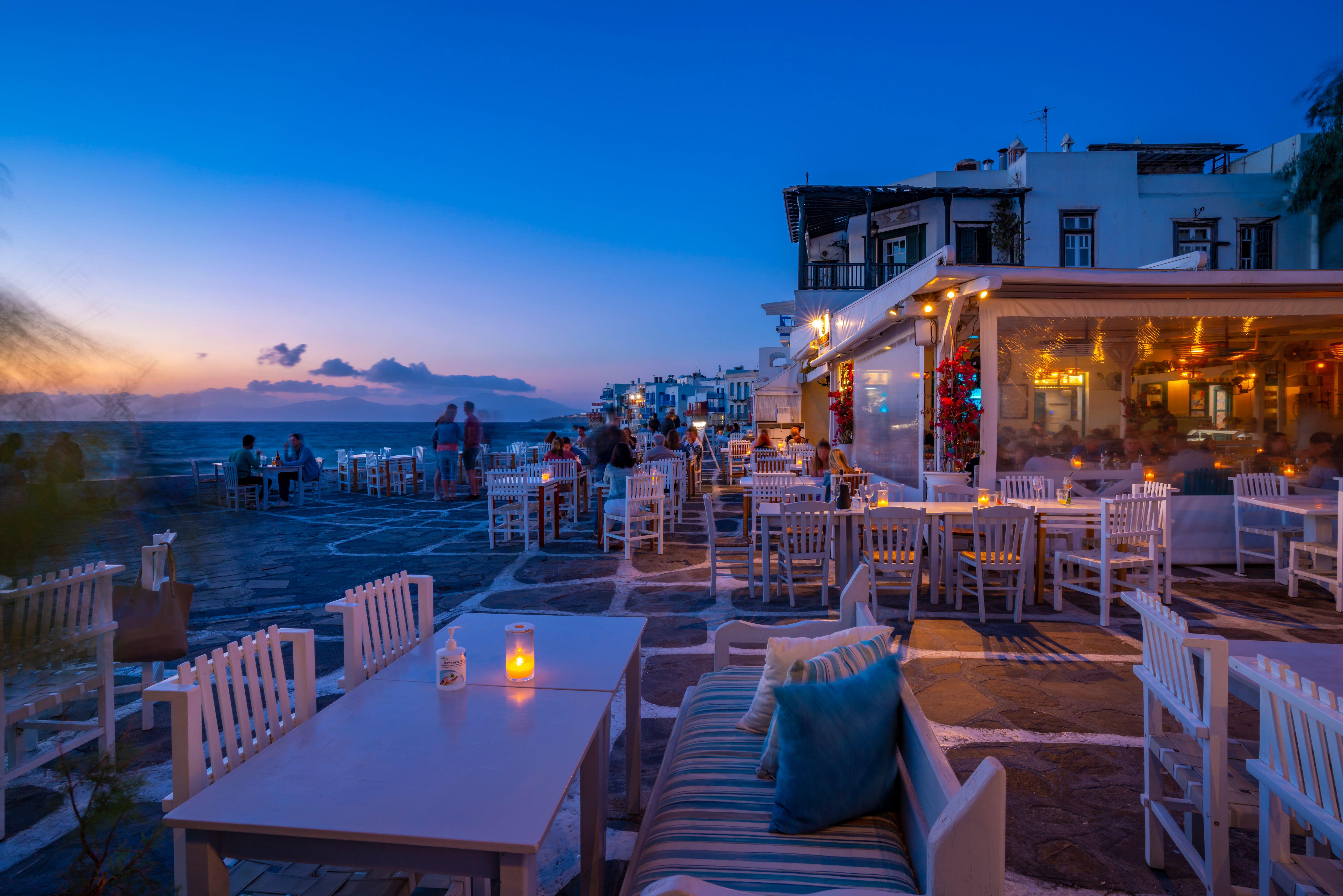 Mykonos boasts charming whitewashed streets and a thriving food scene