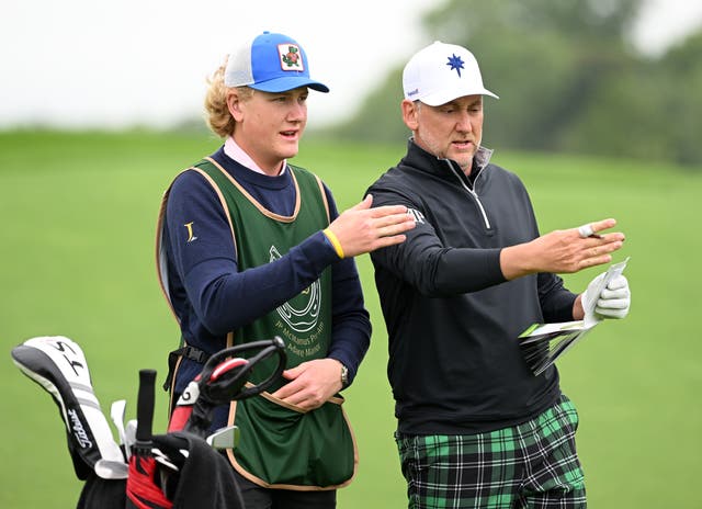 <p>Ian Poulter (right) and son Luke will battle in Open qualifying</p>