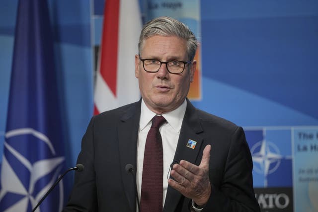 Prime Minister Sir Keir Starmer was asked about the issue while attending the Nato summit in The Hague (PA)