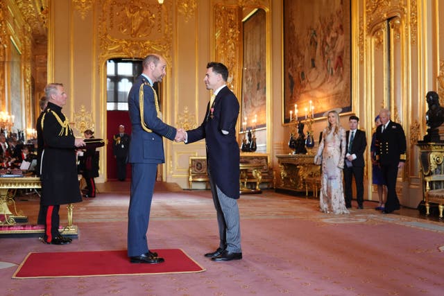 Van Gass was made an OBE by the Prince of Wales (Jonathan Brady/PA)