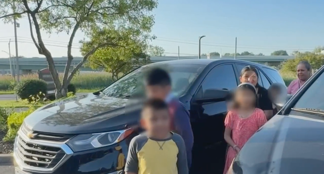 <p>An unnamed family living in Syracuse, New York, but originally from Guatemala comply with an ICE detainment order on Tuesday June 25, 2025</p>