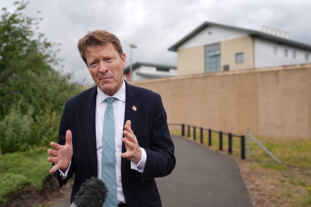 Reform UK deputy leader Richard Tice outside HMP Peterborough following his visit to Lucy Connolly this week (Joe Giddens/PA)