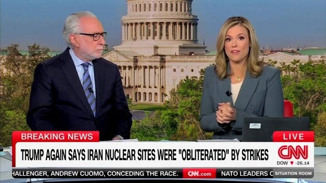 CNN anchors Pamela Brown and Wolf Blitzer refuted Donald Trump's complaints that the network's reporting on a US intel assessment about the effectiveness of the bombing raid on Iran disparaged American troops.